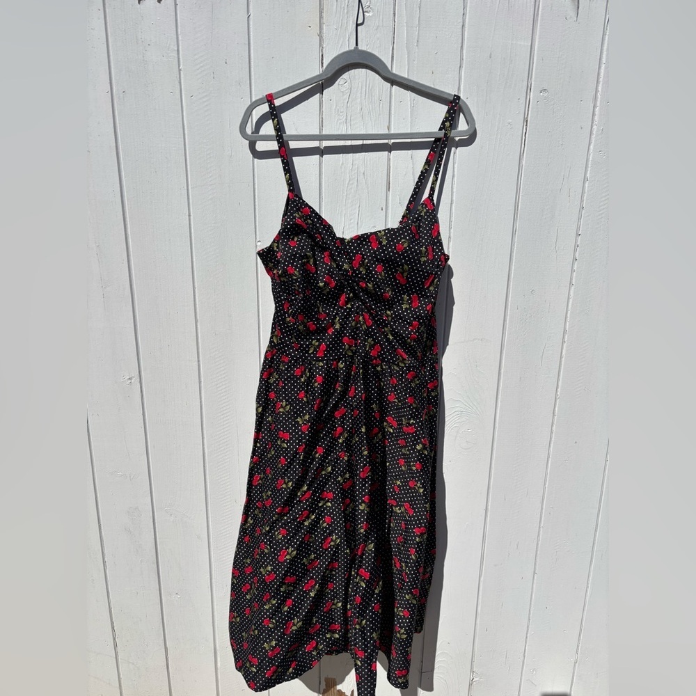 Stop Staring Cherry and Polka Dot Swing Dress Size 18